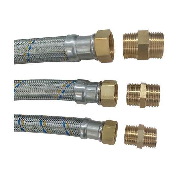 Easyflex Flexible Connector with Brass Ends (Solid MNPT x F Swivel & MNPT Adapter)