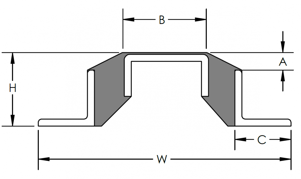 Easyflex VibraSystems Channel Mount for Wall and ceiling installations (Pack of 1)