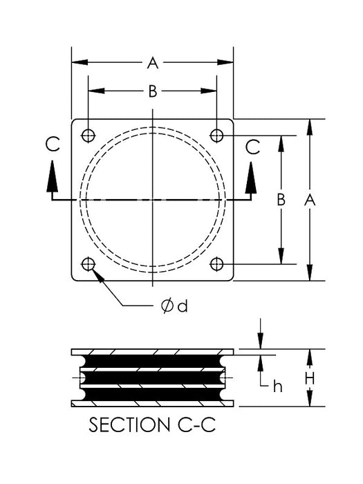Easyflex VibraSystems Heavy Duty Multi-Layer Antivibration Dampers/Mounts