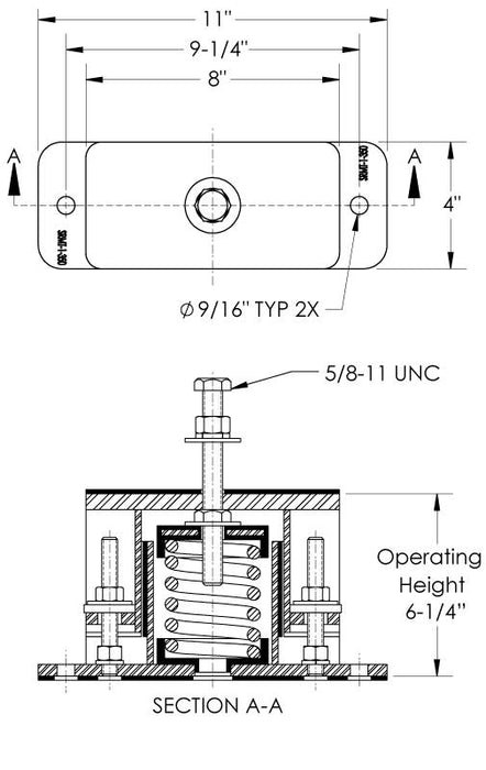 Easyflex VibraSystems Spring Vibration Isolators Bolted Top With Leveling, 2'' Deflection